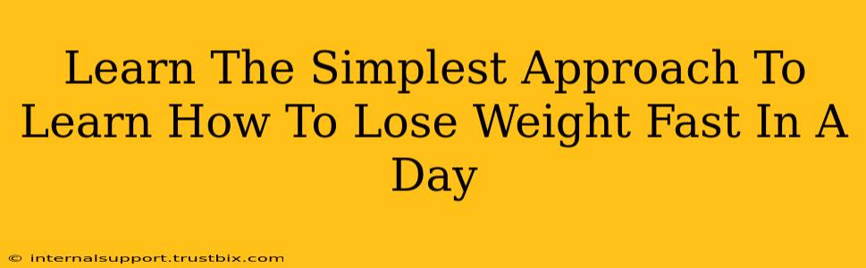 Learn The Simplest Approach To Learn How To Lose Weight Fast In A Day