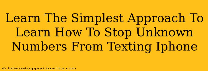 Learn The Simplest Approach To Learn How To Stop Unknown Numbers From Texting Iphone