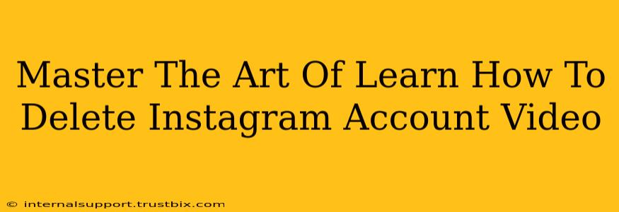 Master The Art Of Learn How To Delete Instagram Account Video