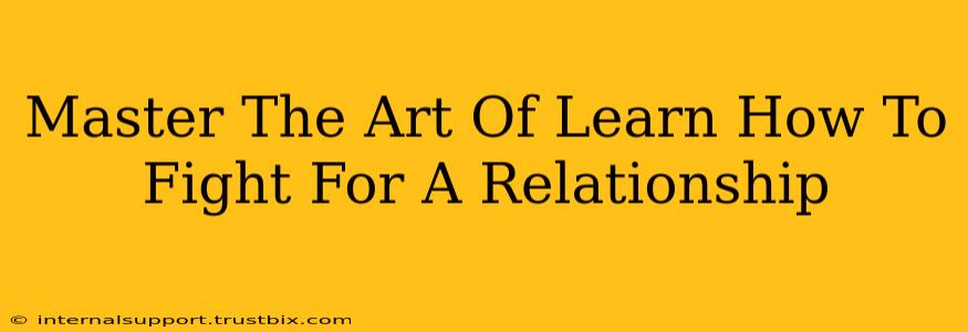 Master The Art Of Learn How To Fight For A Relationship