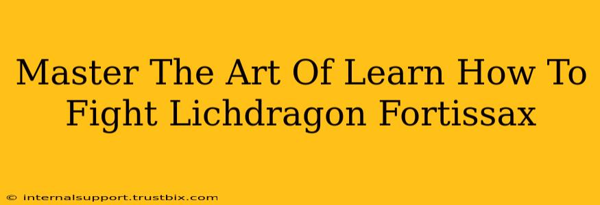 Master The Art Of Learn How To Fight Lichdragon Fortissax