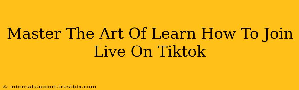 Master The Art Of Learn How To Join Live On Tiktok