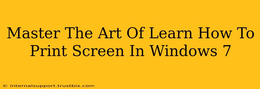 Master The Art Of Learn How To Print Screen In Windows 7