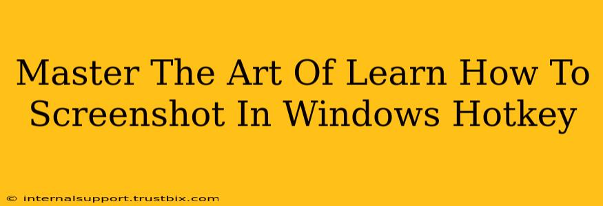 Master The Art Of Learn How To Screenshot In Windows Hotkey