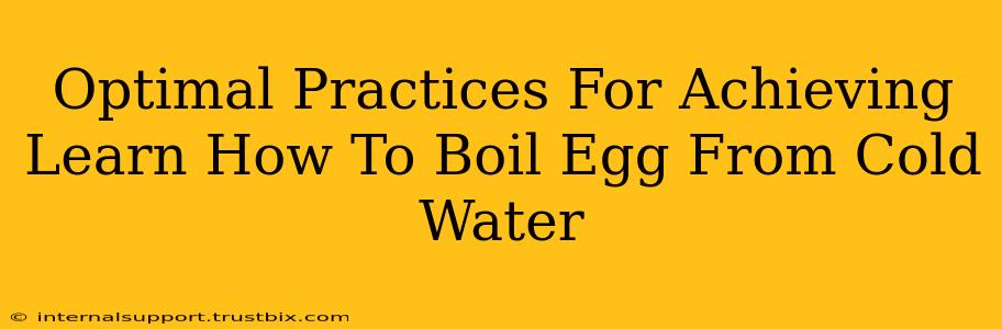 Optimal Practices For Achieving Learn How To Boil Egg From Cold Water