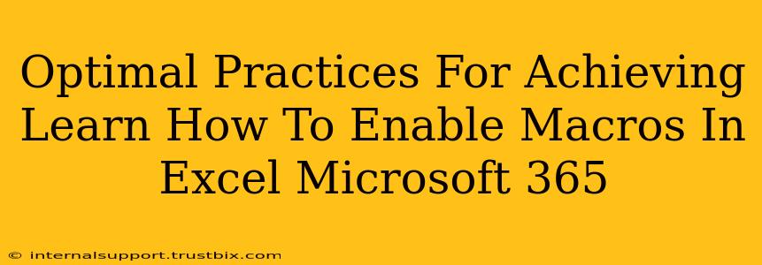 Optimal Practices For Achieving Learn How To Enable Macros In Excel Microsoft 365