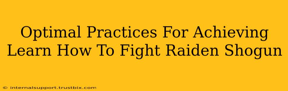 Optimal Practices For Achieving Learn How To Fight Raiden Shogun