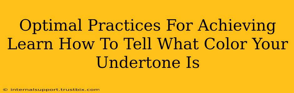 Optimal Practices For Achieving Learn How To Tell What Color Your Undertone Is