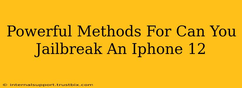 Powerful Methods For Can You Jailbreak An Iphone 12