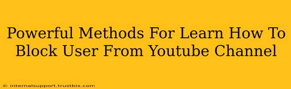 Powerful Methods For Learn How To Block User From Youtube Channel