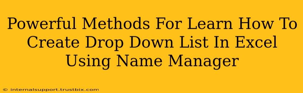 Powerful Methods For Learn How To Create Drop Down List In Excel Using Name Manager