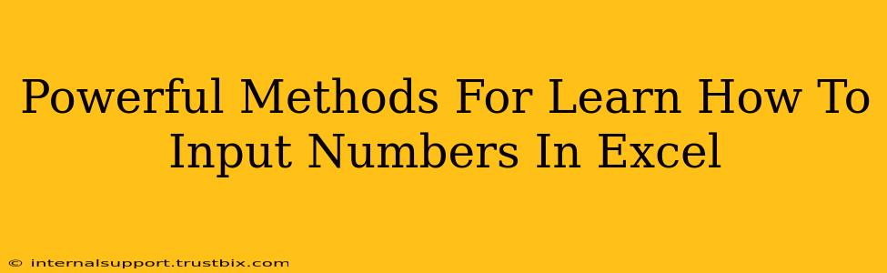 Powerful Methods For Learn How To Input Numbers In Excel