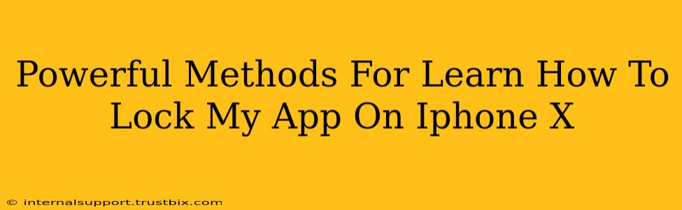 Powerful Methods For Learn How To Lock My App On Iphone X
