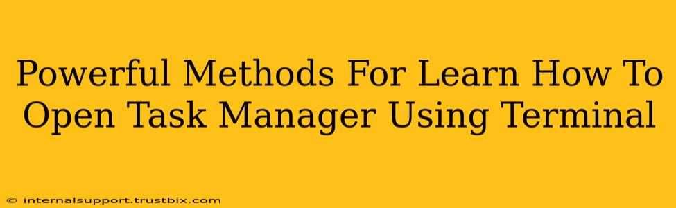 Powerful Methods For Learn How To Open Task Manager Using Terminal