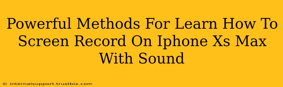 Powerful Methods For Learn How To Screen Record On Iphone Xs Max With Sound