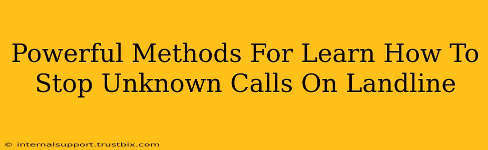 Powerful Methods For Learn How To Stop Unknown Calls On Landline