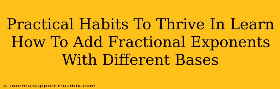 Practical Habits To Thrive In Learn How To Add Fractional Exponents With Different Bases