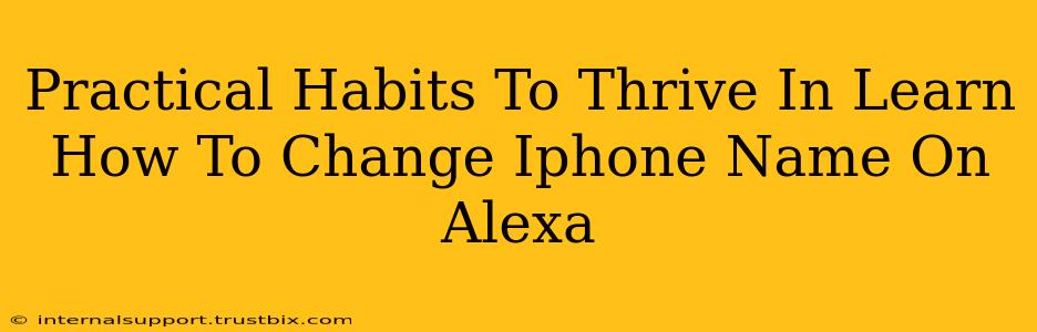 Practical Habits To Thrive In Learn How To Change Iphone Name On Alexa