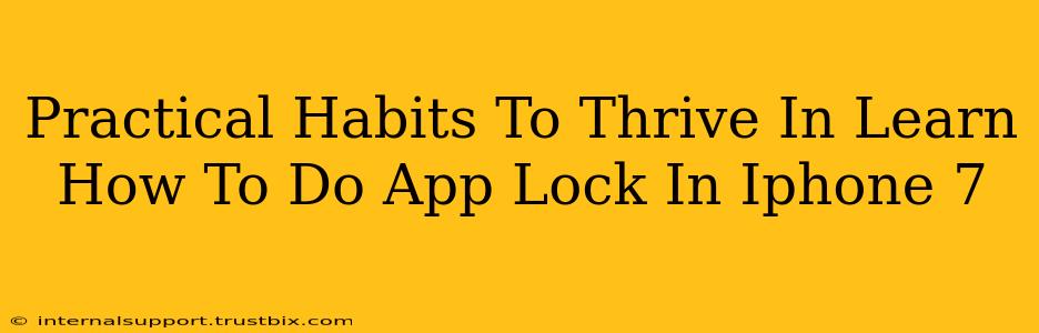 Practical Habits To Thrive In Learn How To Do App Lock In Iphone 7