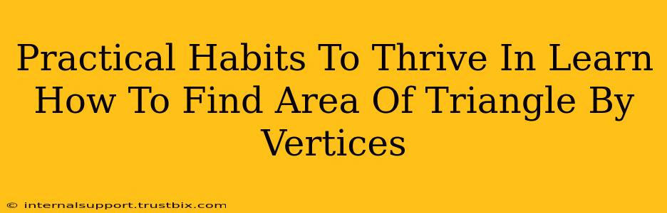 Practical Habits To Thrive In Learn How To Find Area Of Triangle By Vertices