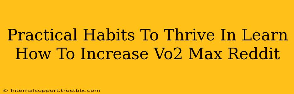 Practical Habits To Thrive In Learn How To Increase Vo2 Max Reddit