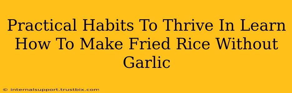 Practical Habits To Thrive In Learn How To Make Fried Rice Without Garlic