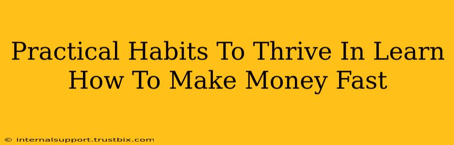 Practical Habits To Thrive In Learn How To Make Money Fast