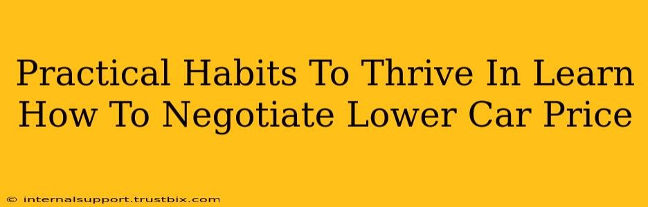 Practical Habits To Thrive In Learn How To Negotiate Lower Car Price