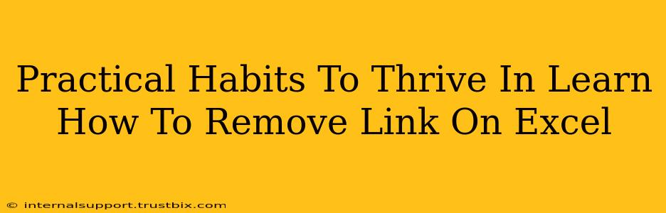 Practical Habits To Thrive In Learn How To Remove Link On Excel