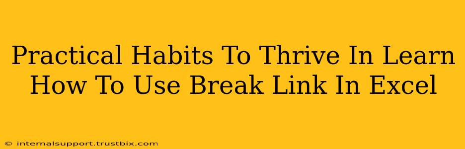 Practical Habits To Thrive In Learn How To Use Break Link In Excel