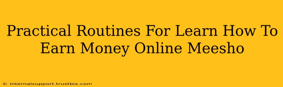 Practical Routines For Learn How To Earn Money Online Meesho