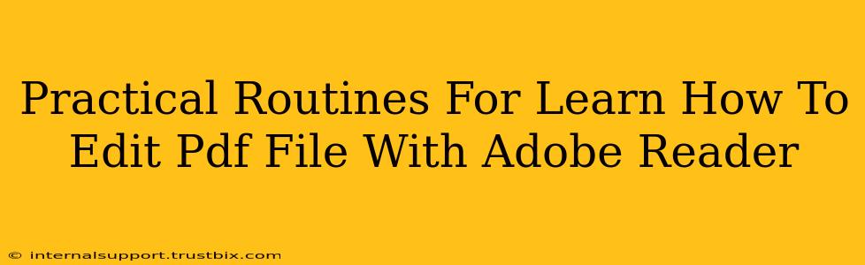 Practical Routines For Learn How To Edit Pdf File With Adobe Reader