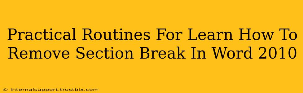 Practical Routines For Learn How To Remove Section Break In Word 2010