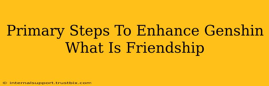 Primary Steps To Enhance Genshin What Is Friendship