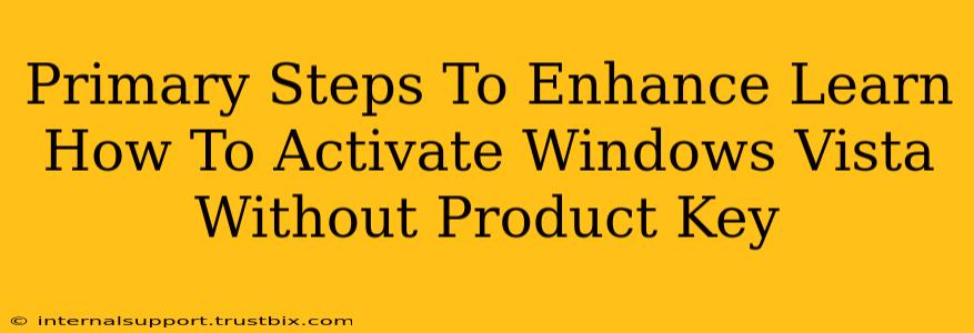 Primary Steps To Enhance Learn How To Activate Windows Vista Without Product Key