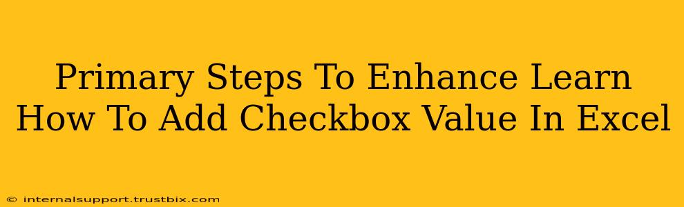 Primary Steps To Enhance Learn How To Add Checkbox Value In Excel