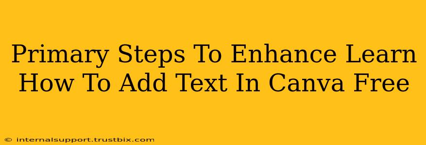 Primary Steps To Enhance Learn How To Add Text In Canva Free