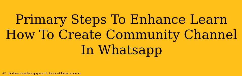 Primary Steps To Enhance Learn How To Create Community Channel In Whatsapp