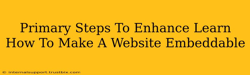 Primary Steps To Enhance Learn How To Make A Website Embeddable