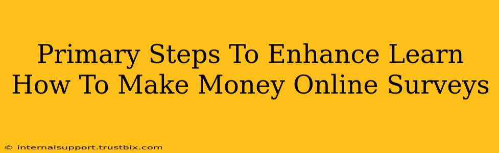 Primary Steps To Enhance Learn How To Make Money Online Surveys