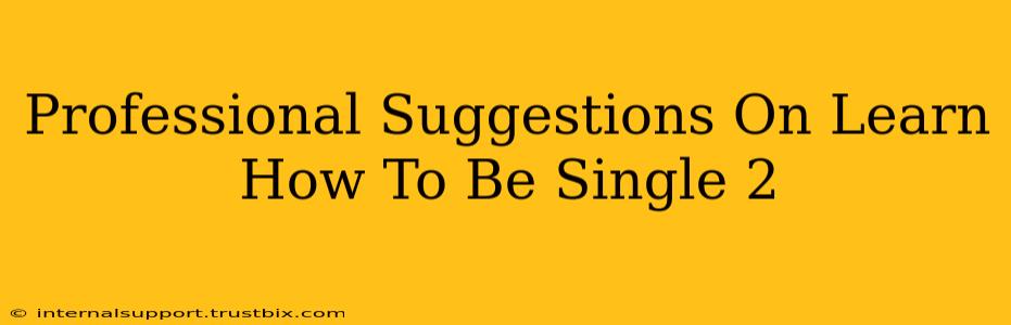 Professional Suggestions On Learn How To Be Single 2