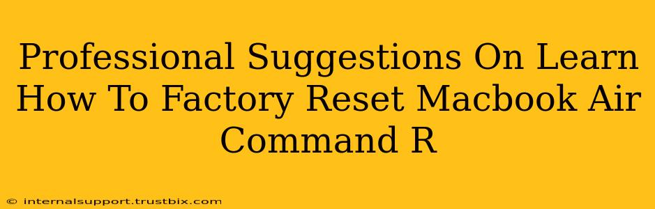 Professional Suggestions On Learn How To Factory Reset Macbook Air Command R