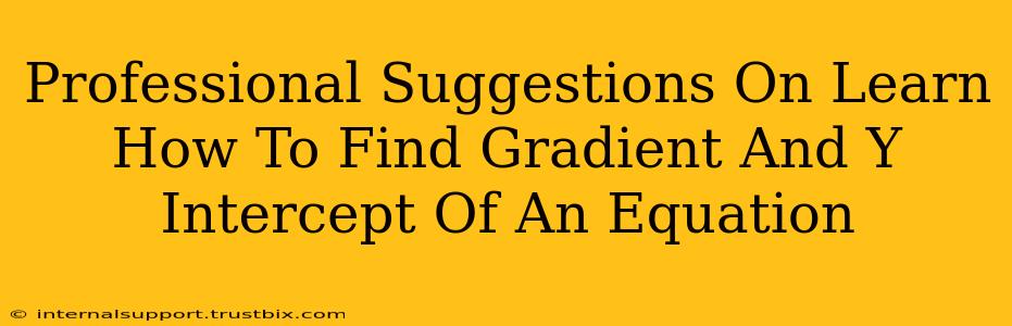 Professional Suggestions On Learn How To Find Gradient And Y Intercept Of An Equation