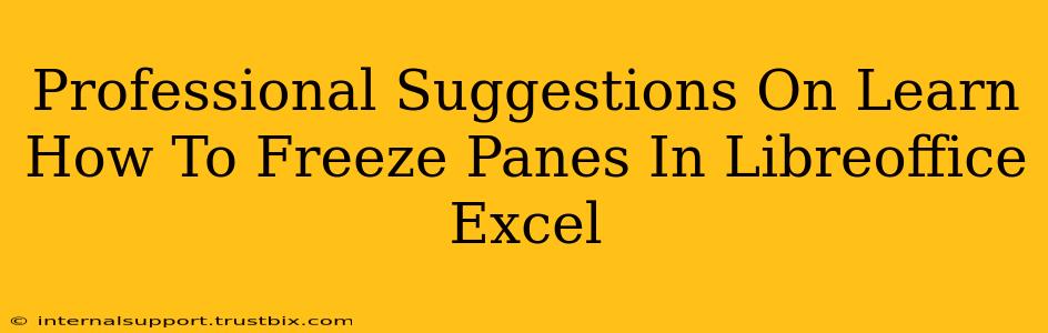 Professional Suggestions On Learn How To Freeze Panes In Libreoffice Excel