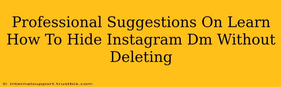 Professional Suggestions On Learn How To Hide Instagram Dm Without Deleting