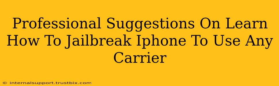 Professional Suggestions On Learn How To Jailbreak Iphone To Use Any Carrier