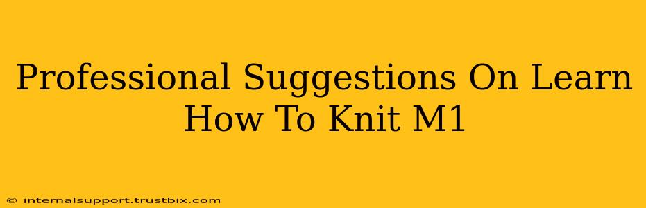 Professional Suggestions On Learn How To Knit M1