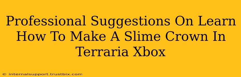 Professional Suggestions On Learn How To Make A Slime Crown In Terraria Xbox