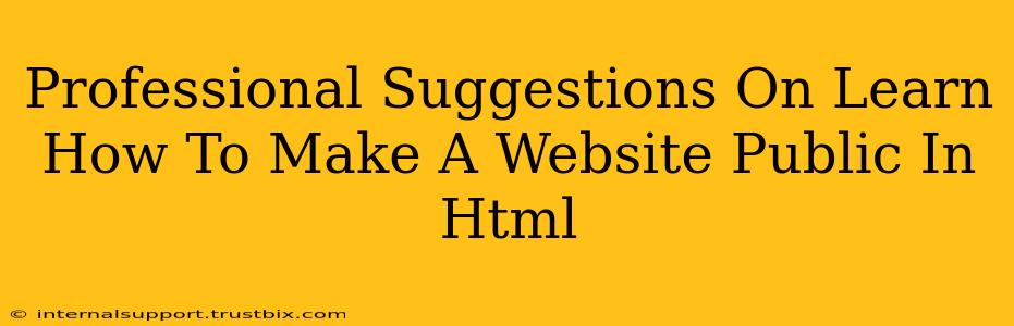 Professional Suggestions On Learn How To Make A Website Public In Html