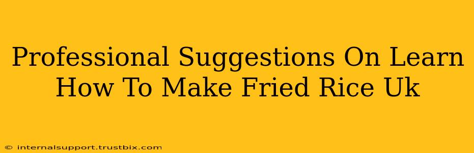 Professional Suggestions On Learn How To Make Fried Rice Uk